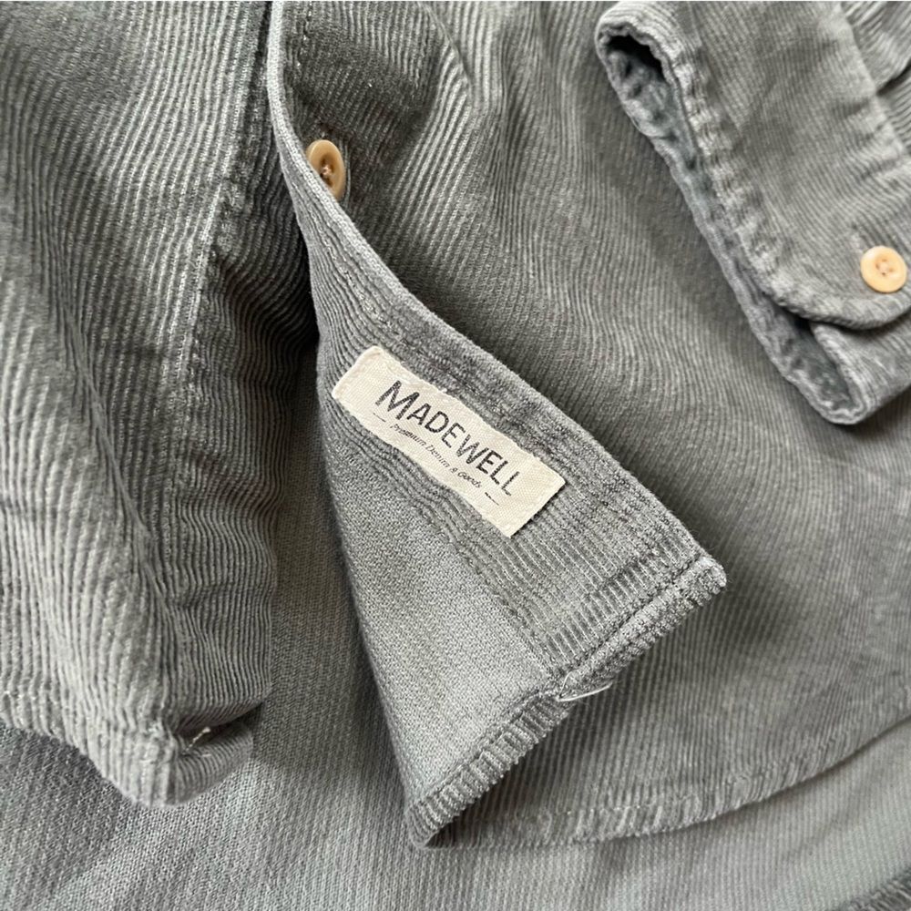 Madewell *GREY Corduroy Perfect Long-Sleeve Shirt Small - Picture 8 of 9
